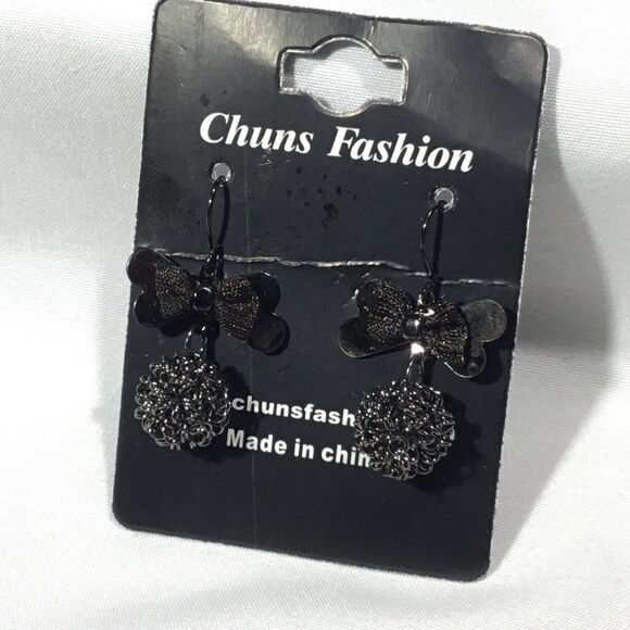 Bow And Ball Drop Fashion Earrings (UC3) - Picture 1 of 5